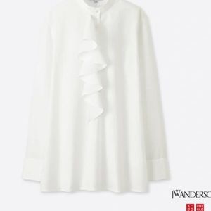 JW Anderson UniQlo white blouse with ruffle XS